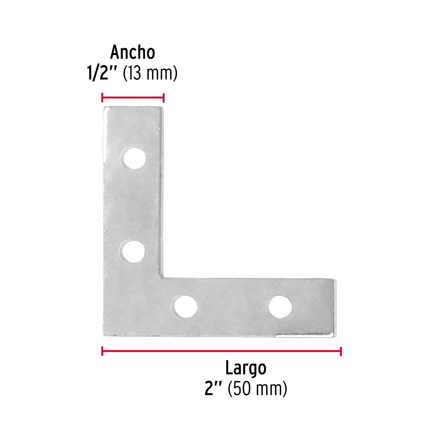 Bolsa c/24 escuadras planas cantoneras 2' x 2', Fiero ECAN-2 41039 MM00