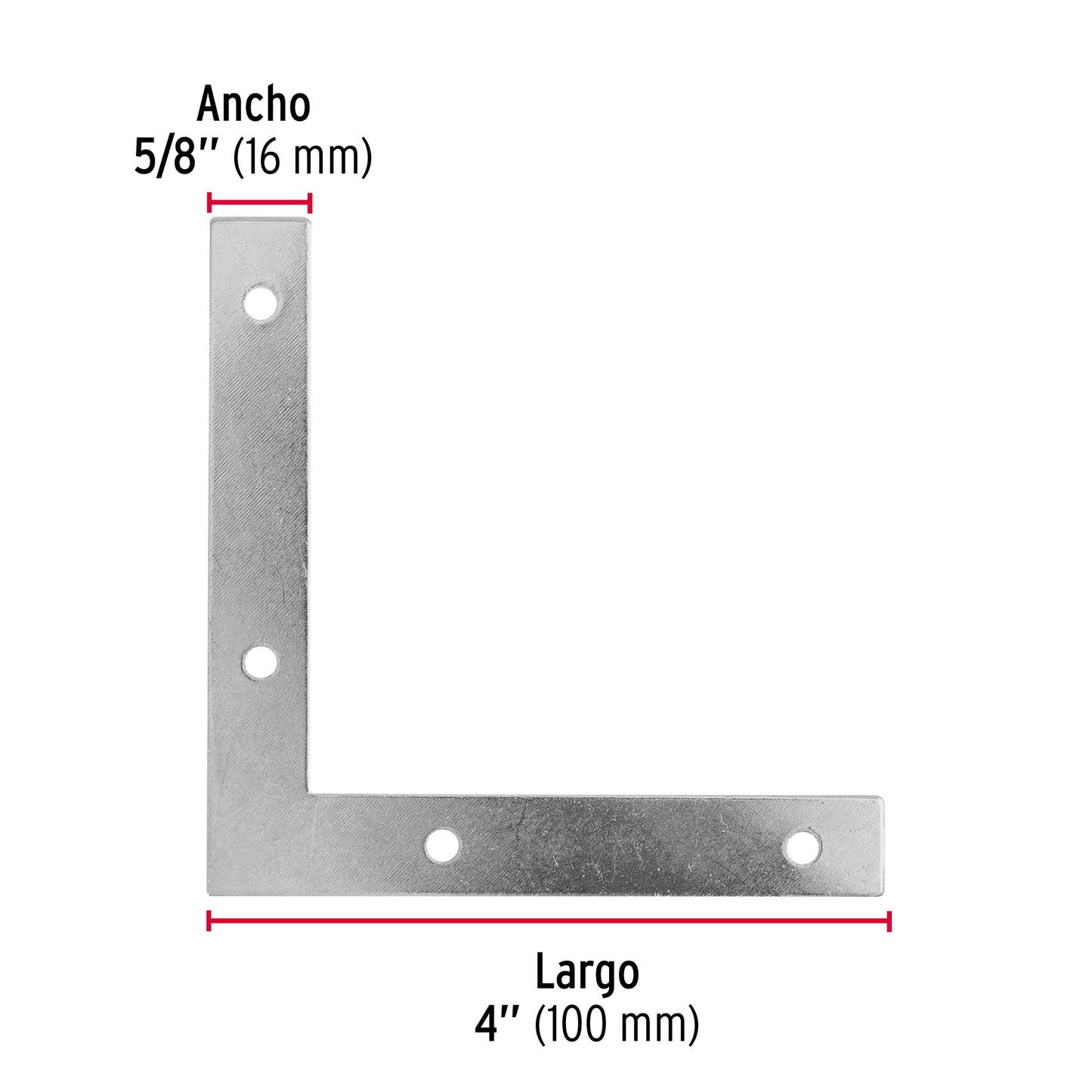 Bolsa c/24 escuadras planas cantoneras 4' x 4', Fiero ECAN-4 41043 MM00