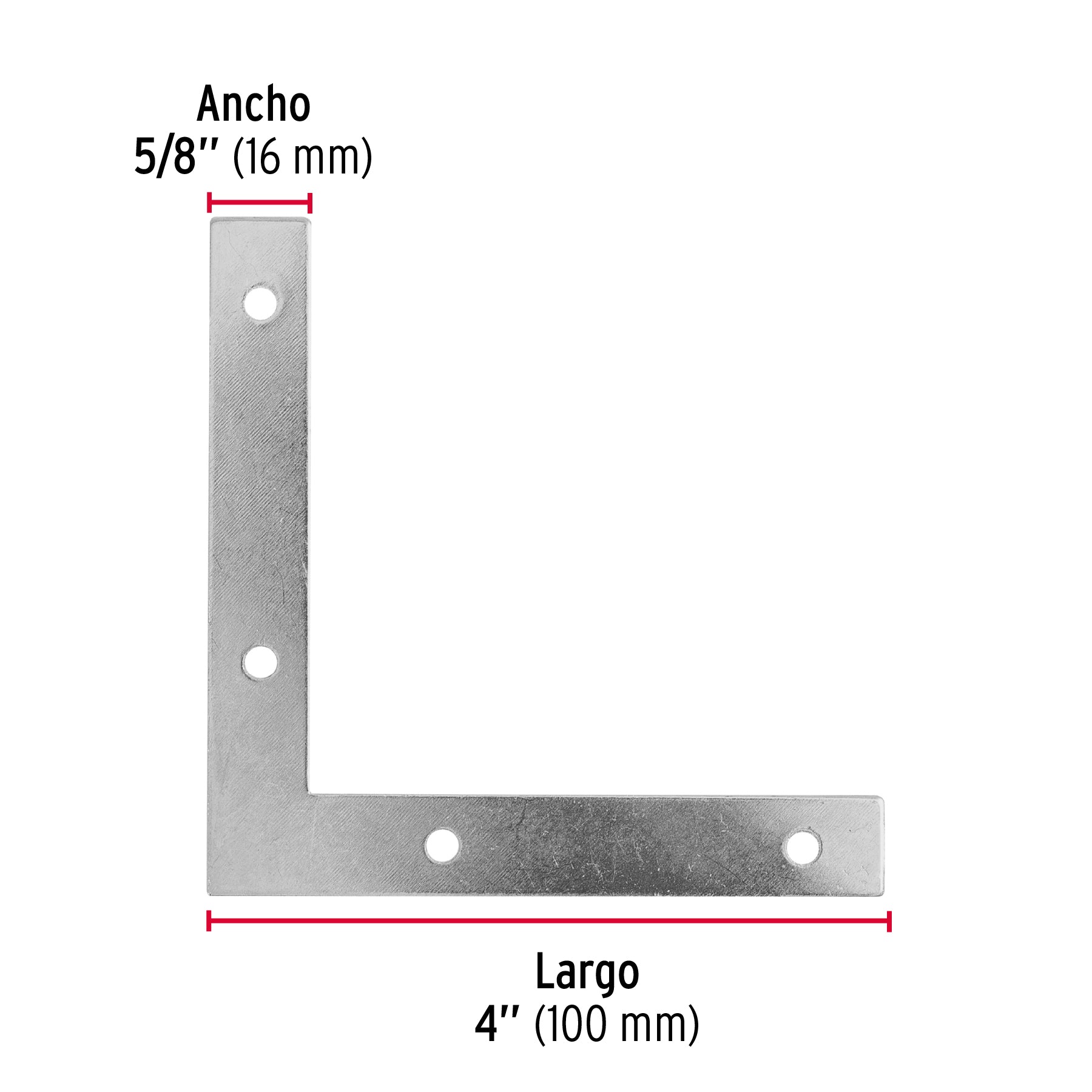 Bolsa c/24 escuadras planas cantoneras 4' x 4', Fiero ECAN-4 41043 MM00