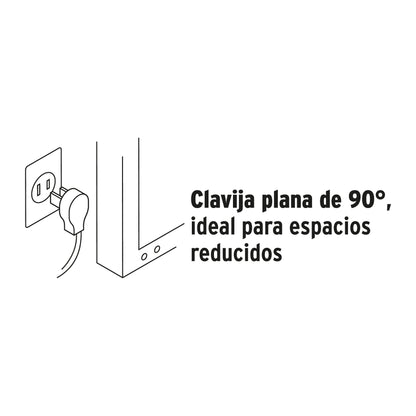 Extensión doméstica aterrizada 10 m blanca con clavija plana EDA-10B 49573 MM00