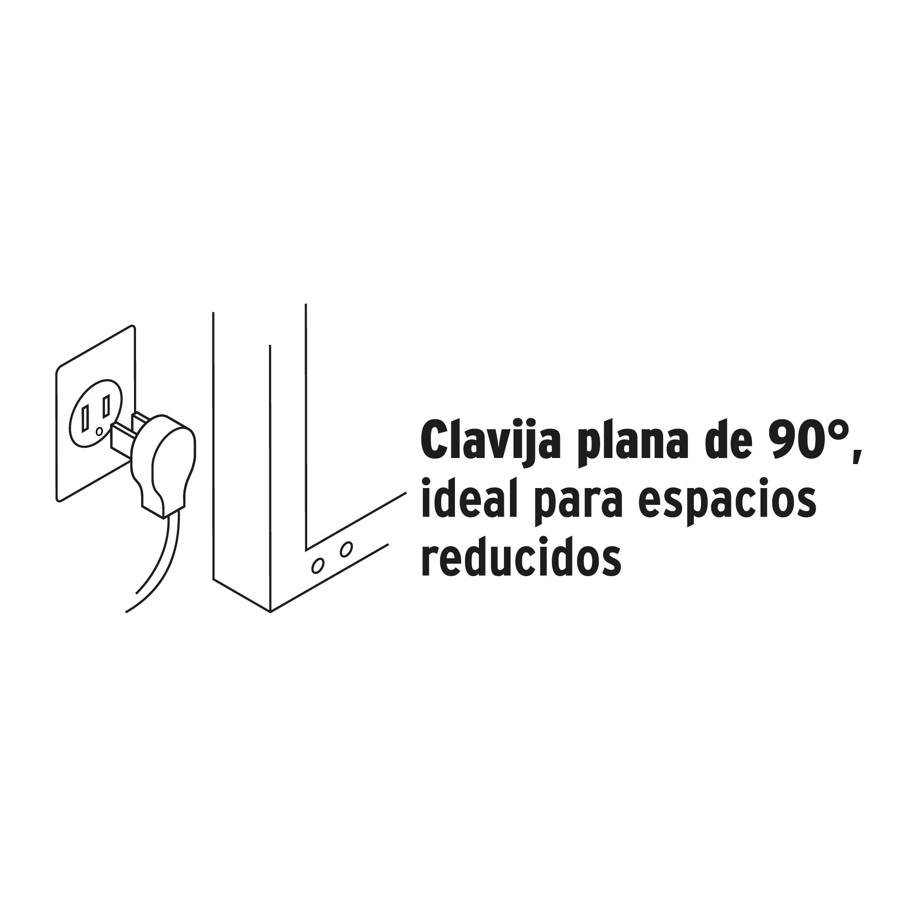 Extensión doméstica aterrizada 4 m blanca con clavija plana EDA-4B 49570 MM00