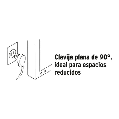 Extensión doméstica aterrizada 6 m blanca con clavija plana EDA-6B 49571 MM00