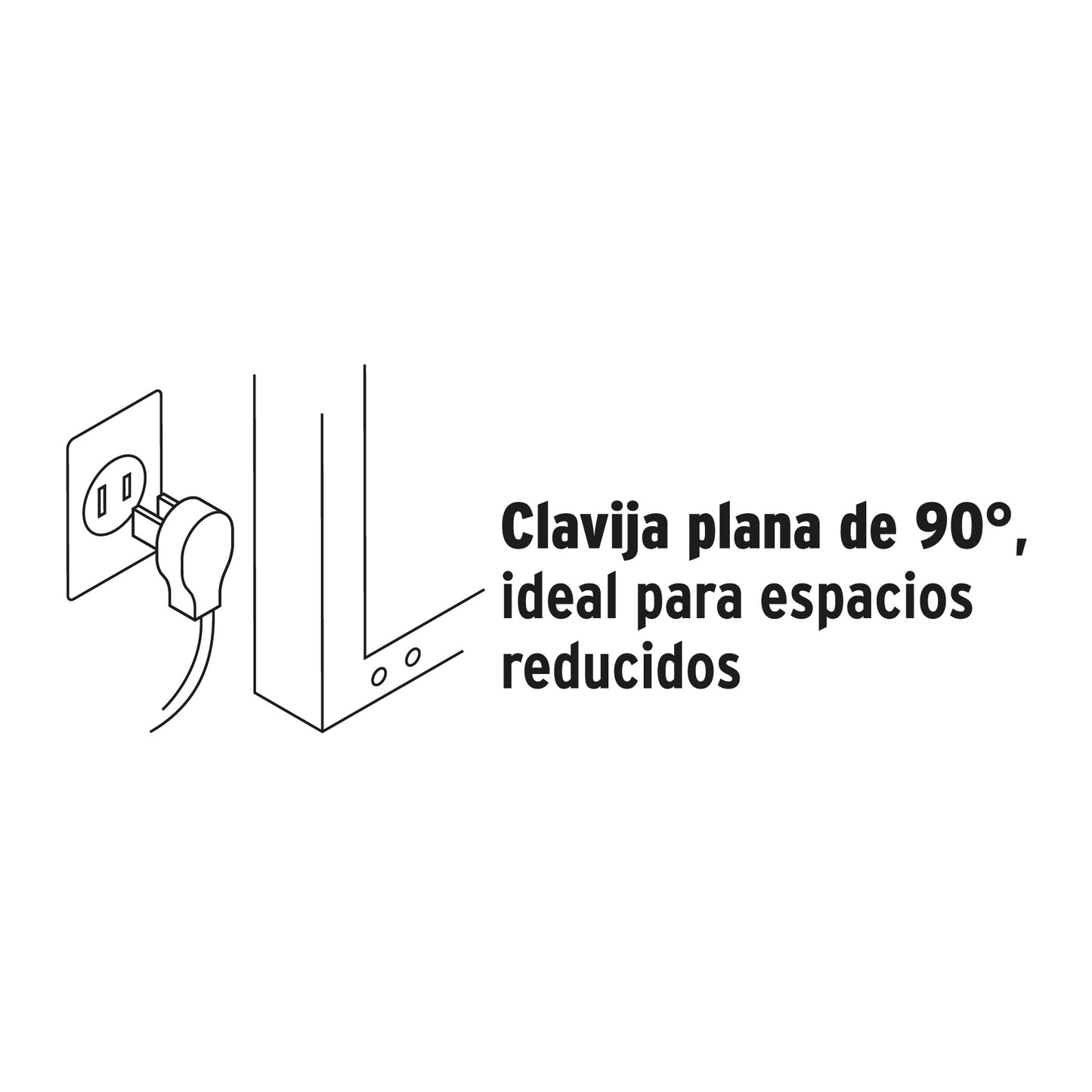 Extensión doméstica aterrizada 8 m blanca con clavija plana EDA-8B 49572 MM00