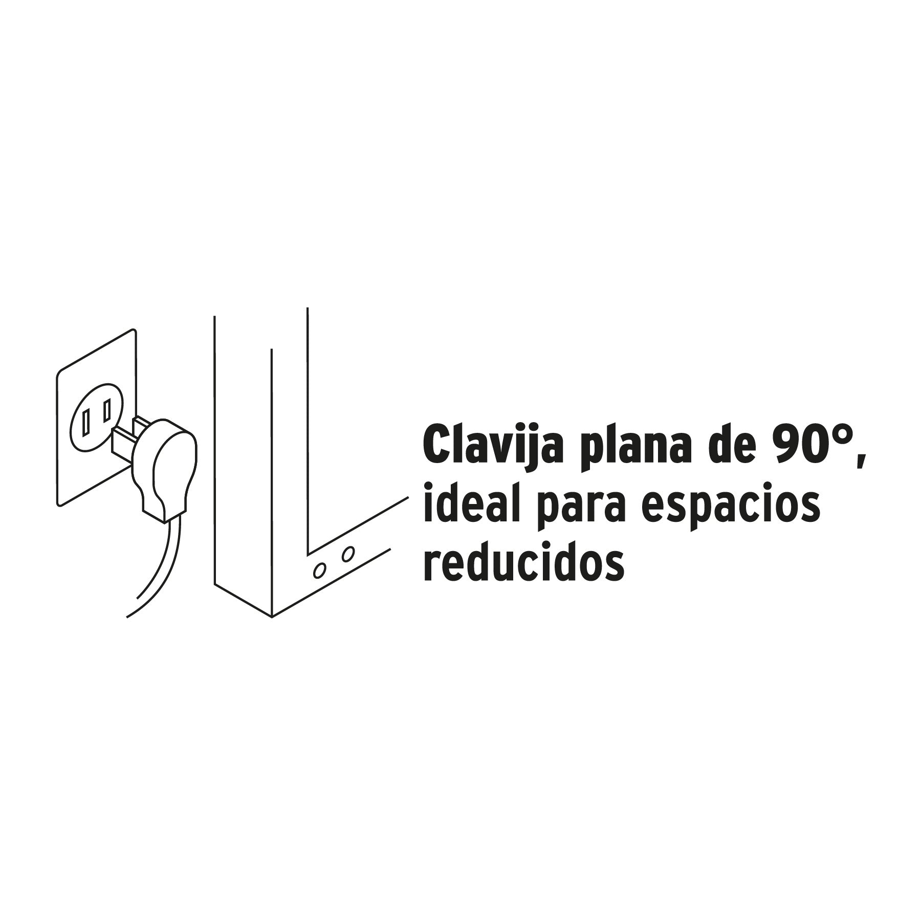 Extensión doméstica aterrizada 8 m blanca con clavija plana EDA-8B 49572 MM00