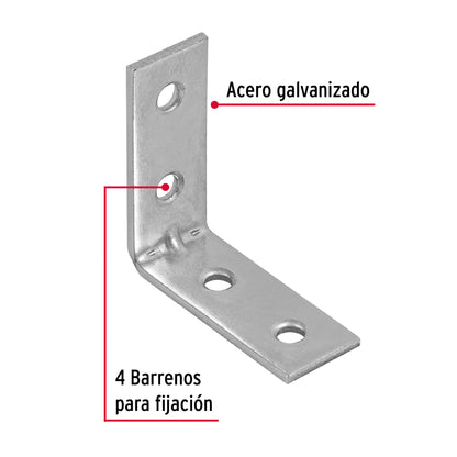 Bolsa con 24 escuadras esquineras 1-1/2' x 1-1/2', Fiero EESQ-1 1/2 41031 MM00