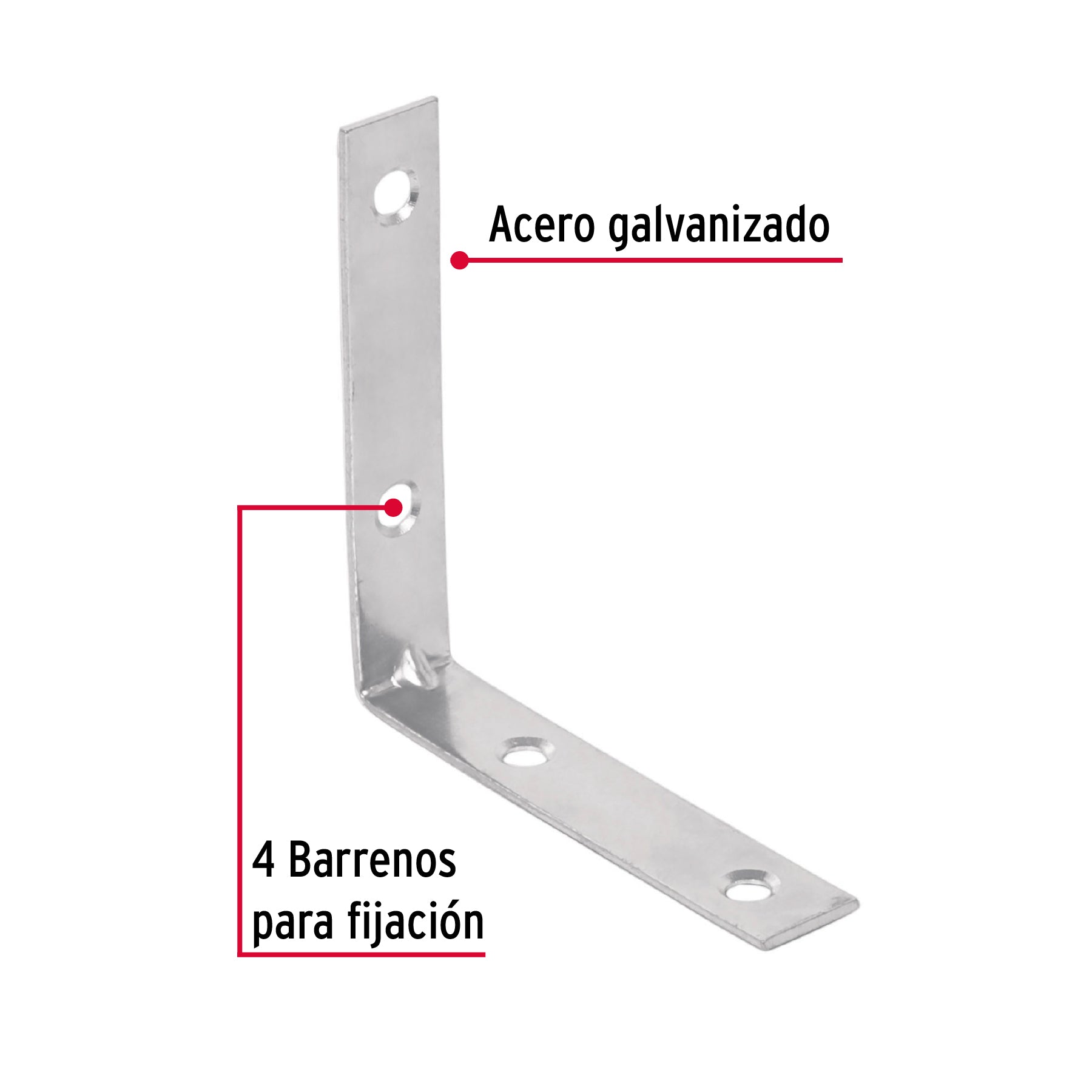 Bolsa con 24 escuadras esquineras 3' x 3', Fiero EESQ-3 41034 MM00