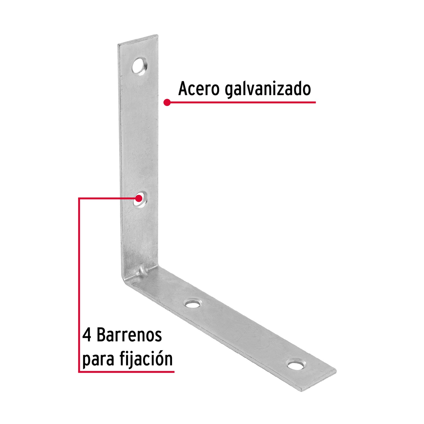 Bolsa con 24 escuadras esquineras 4' x 4', Fiero EESQ-4 41036 MM00