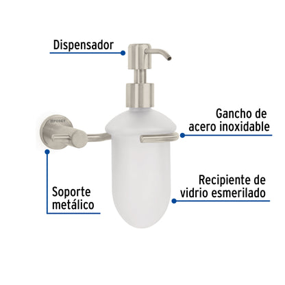 Dispensador de jabón a pared en acabado satín, Foset Element ELA-75N 49666 MM00