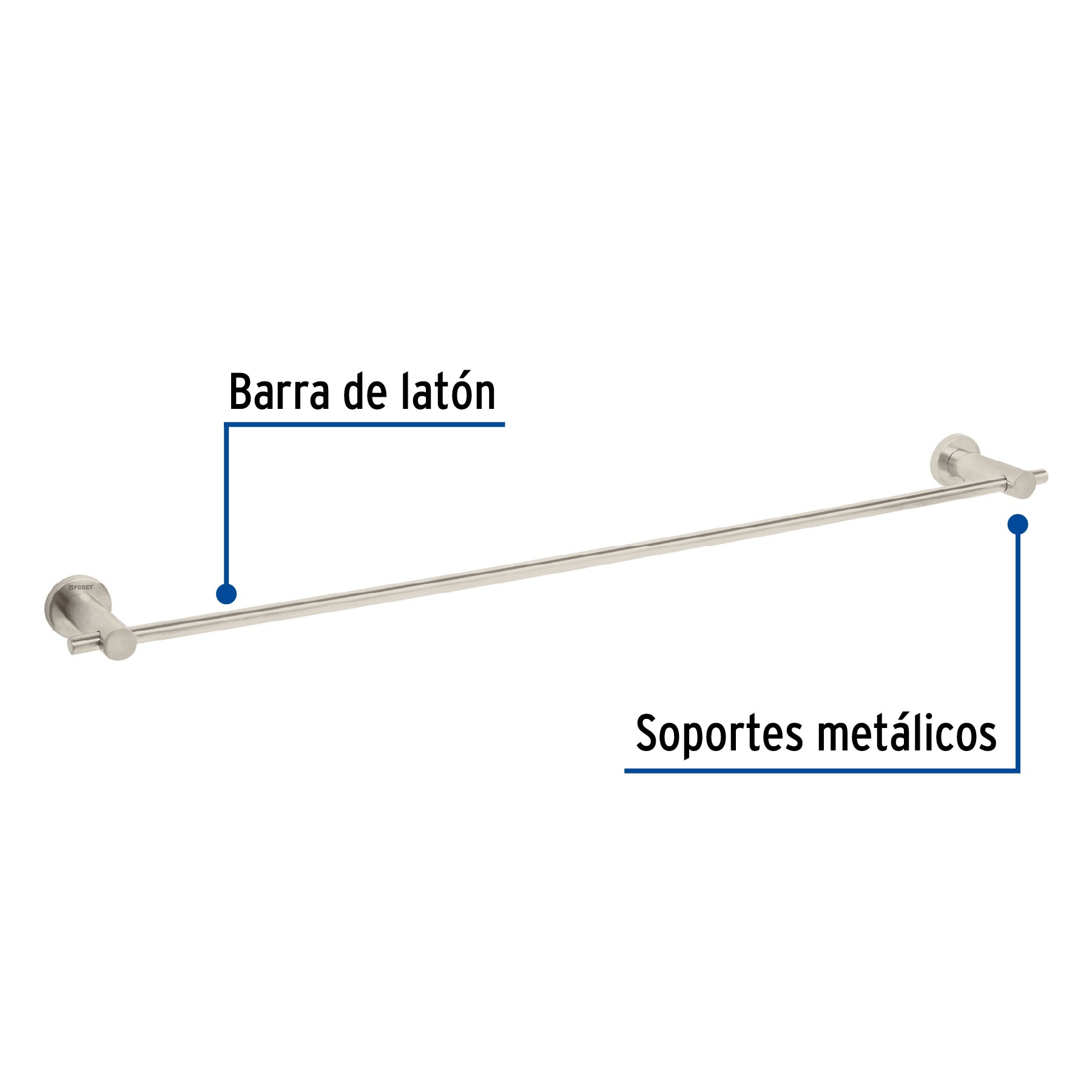 Toallero de barra de latón acabado satín, Foset Element ELA-76N 49678 MM00