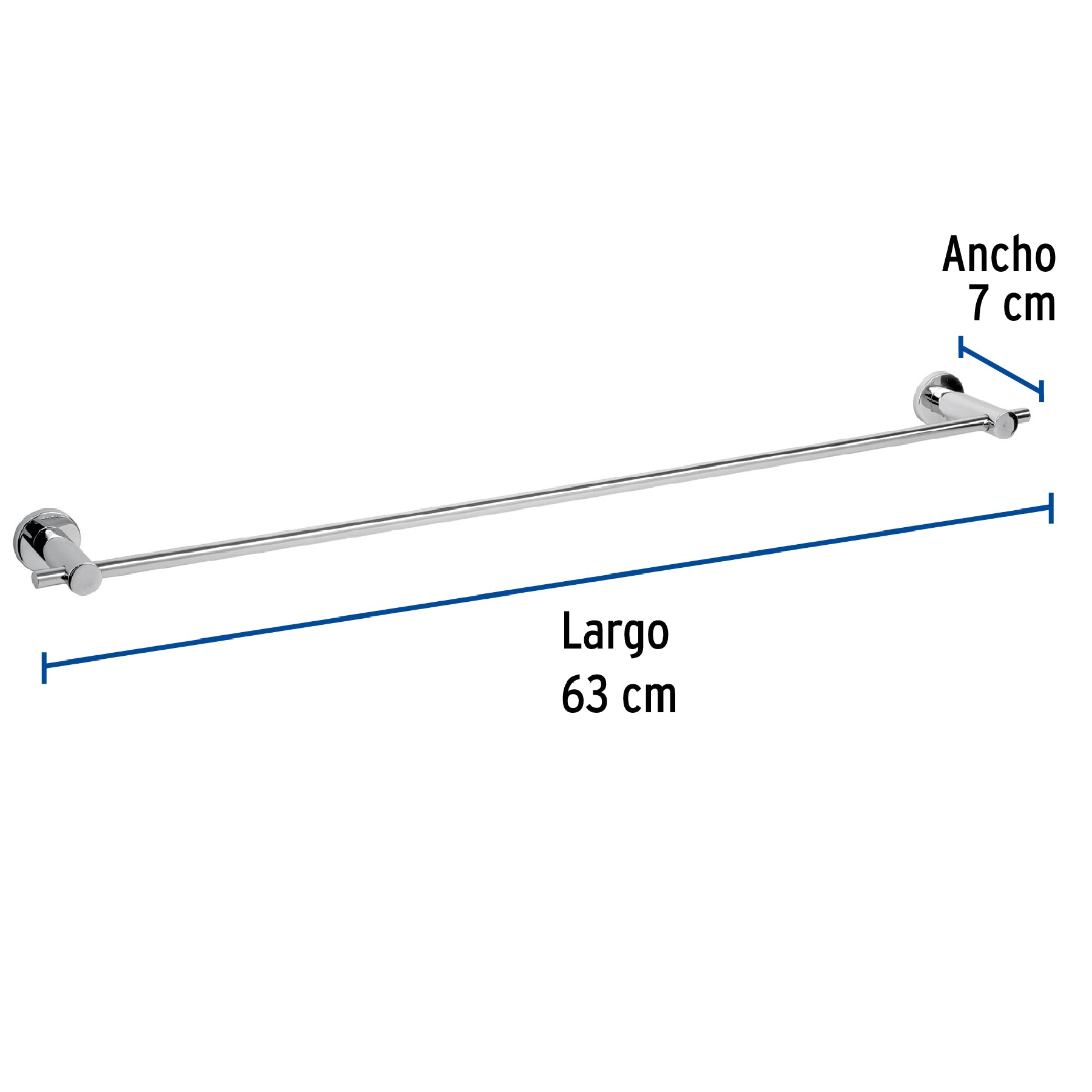 Toallero de barra de latón acabado cromo, Foset Element ELA-76 49672 MM00