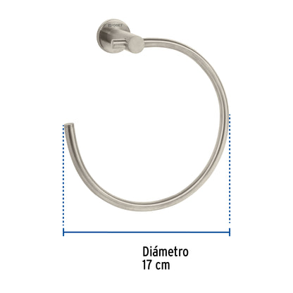 Toallero metálico de argolla acabado satín, Foset Element ELA-77N 49676 MM00