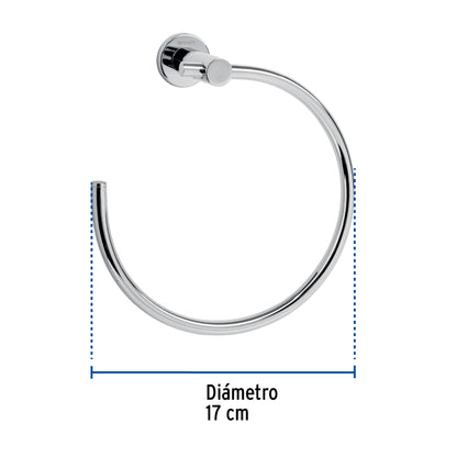 Toallero metálico de argolla acabado cromo, Foset Element ELA-77 49670 MM00