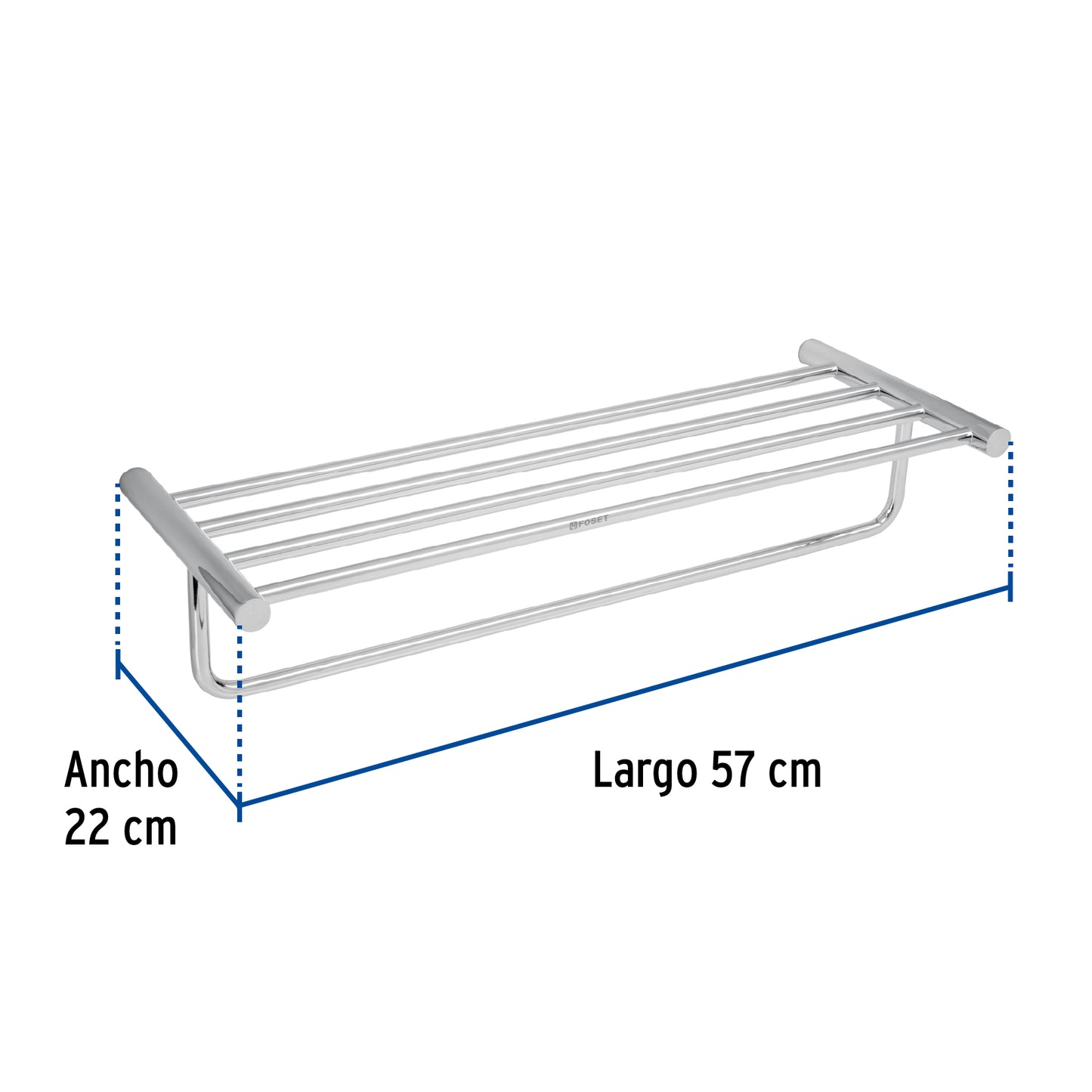 Repisa de latón portatoalla en acabado cromo, Foset Element ELA-78 49679 MM00