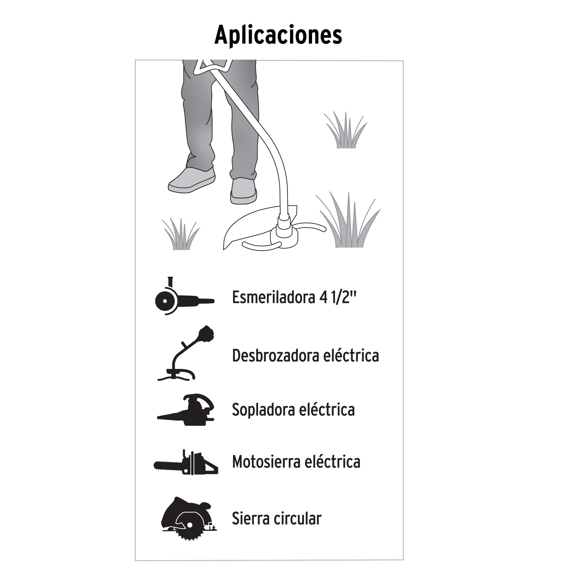 Extensión eléctrica uso rudo 10 m 2x16 AWG para 1 clavija ER-10X16S 40190 MM0