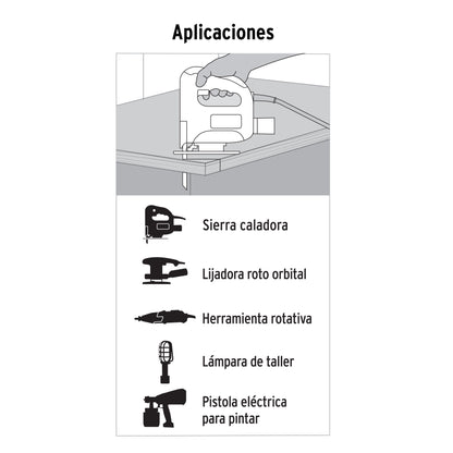 Extensión eléctrica de uso rudo 10 m 2x16 AWG, Volteck ER-10X16 48046 MM0