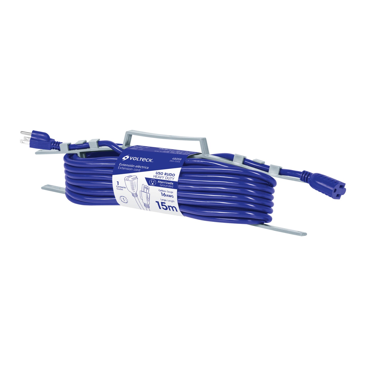 Extensión de uso rudo aterrizada 15 m 3x16 AWG, Volteck ERA-15X16 48059 MM0