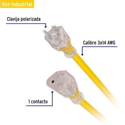 Extensión reforzada aterrizada 20 m calibre 14, Volteck ERA-20X14 40195 MM0