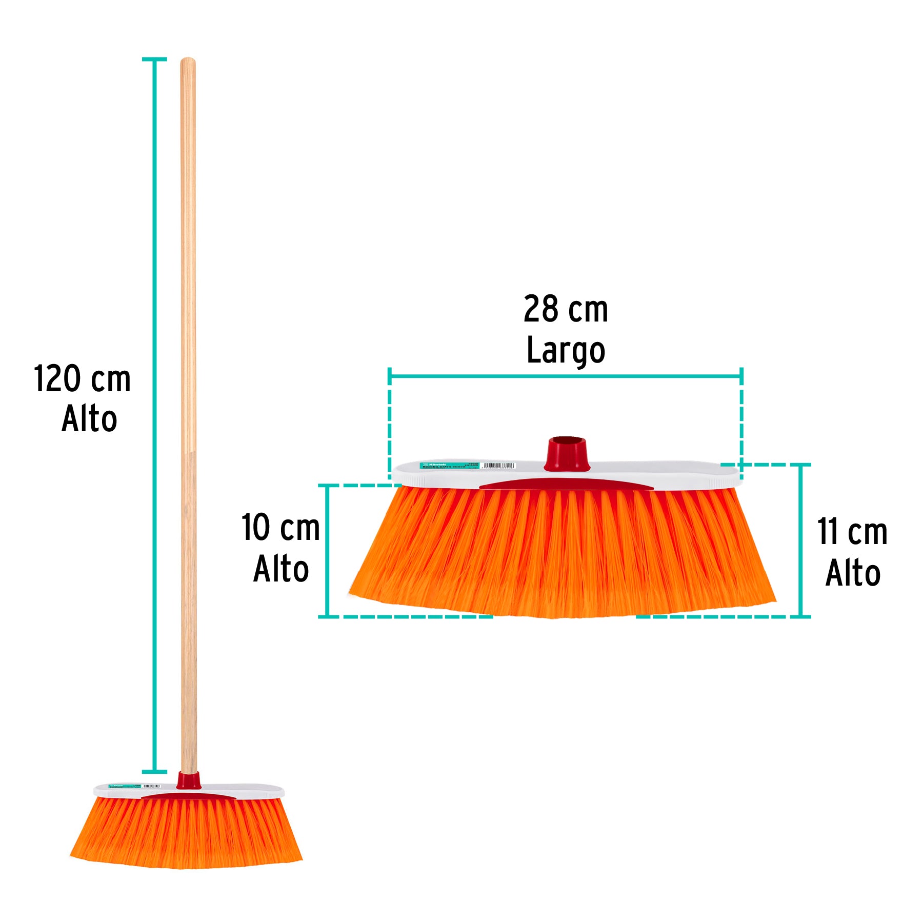 Escoba estándar cerdas de PET extra suaves, bastón de madera ES-350S 57030 MM2