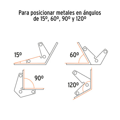 2 Escuadras magnéticas esquineras 3', capacidad 11 kg, Trupe ESM-32 103031 MM00