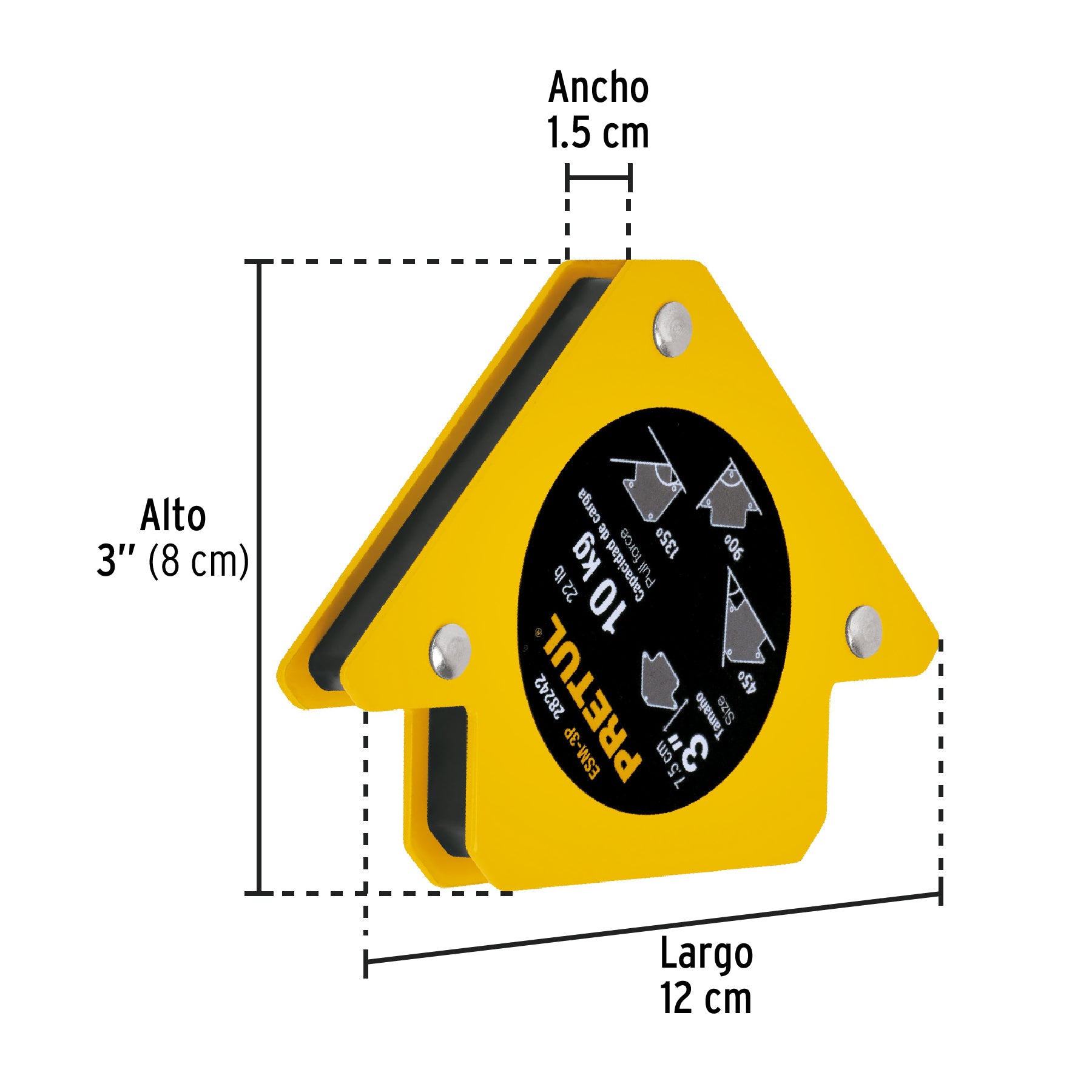 Escuadra magnética 3' para soldar, capacidad 10 kg, Pretul ESM-3P 28242 MM00