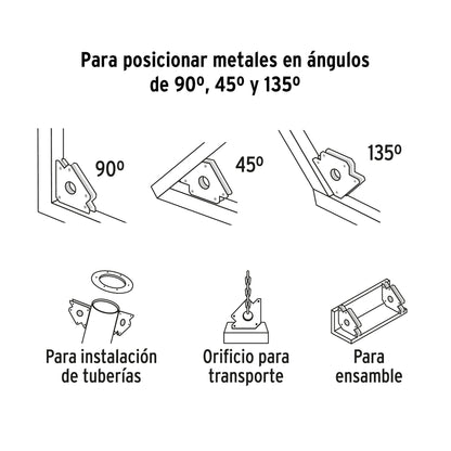 Escuadra magnética 4' para soldar, capacidad 20 kg, Pretul ESM-4P 28243 MM00