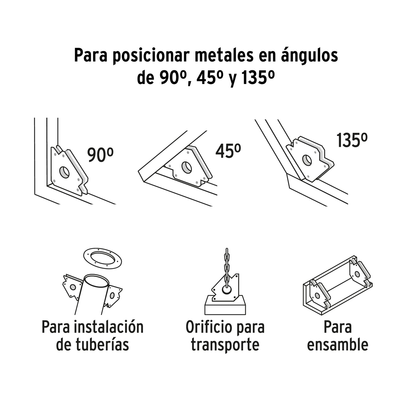 Escuadra magnética 5' para soldar, capacidad 25 kg, Pretul ESM-5P 28244 MM00