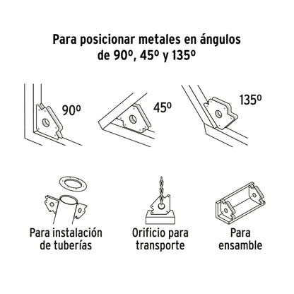 Escuadra magnética 5' para soldar, capacidad 25 kg, Pretul ESM-5P 28244 MM00