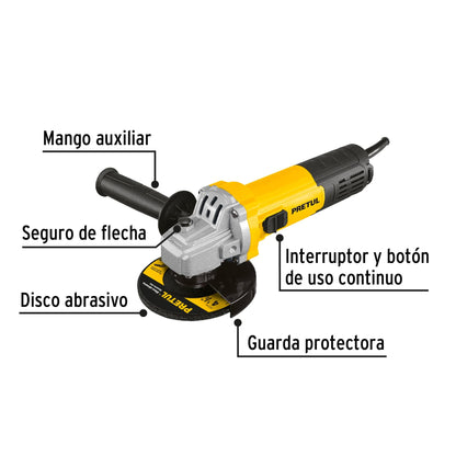 Esmeriladora angular 4-1/2' 550 W, Pretul ESMA-4-1/2P5 28236 MM2