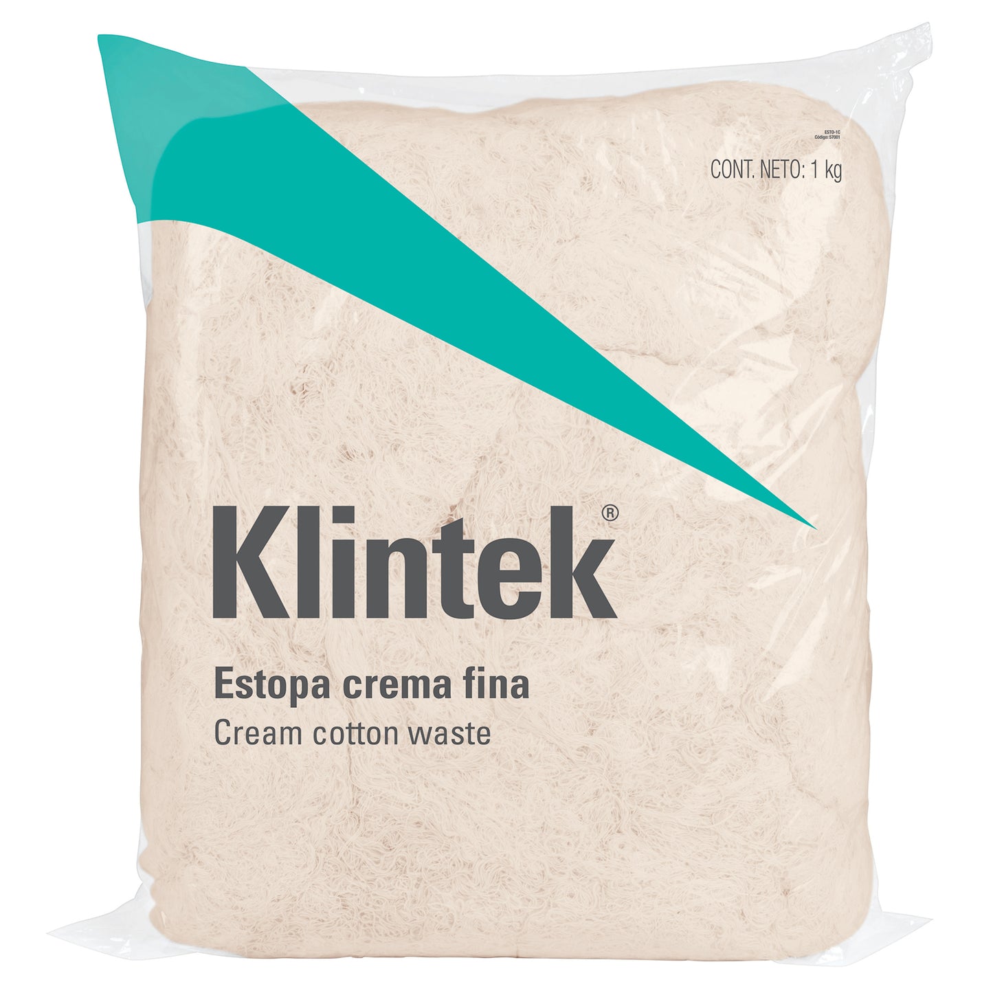 Bolsa de 1 kg de estopa color crema, Klintek ESTO-1C 57001 MM1