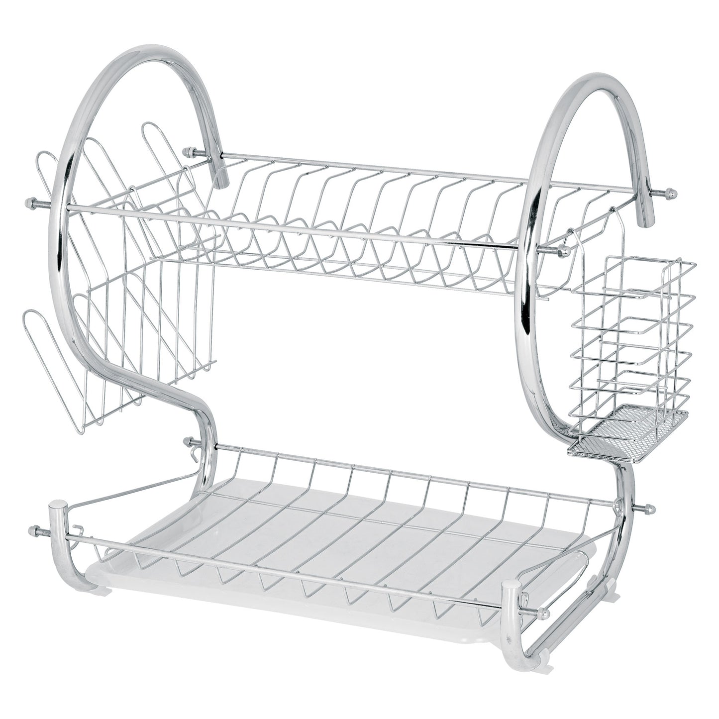 Escurridor de acero cromado con 2 niveles para trastes ETR-2 47908 MM00