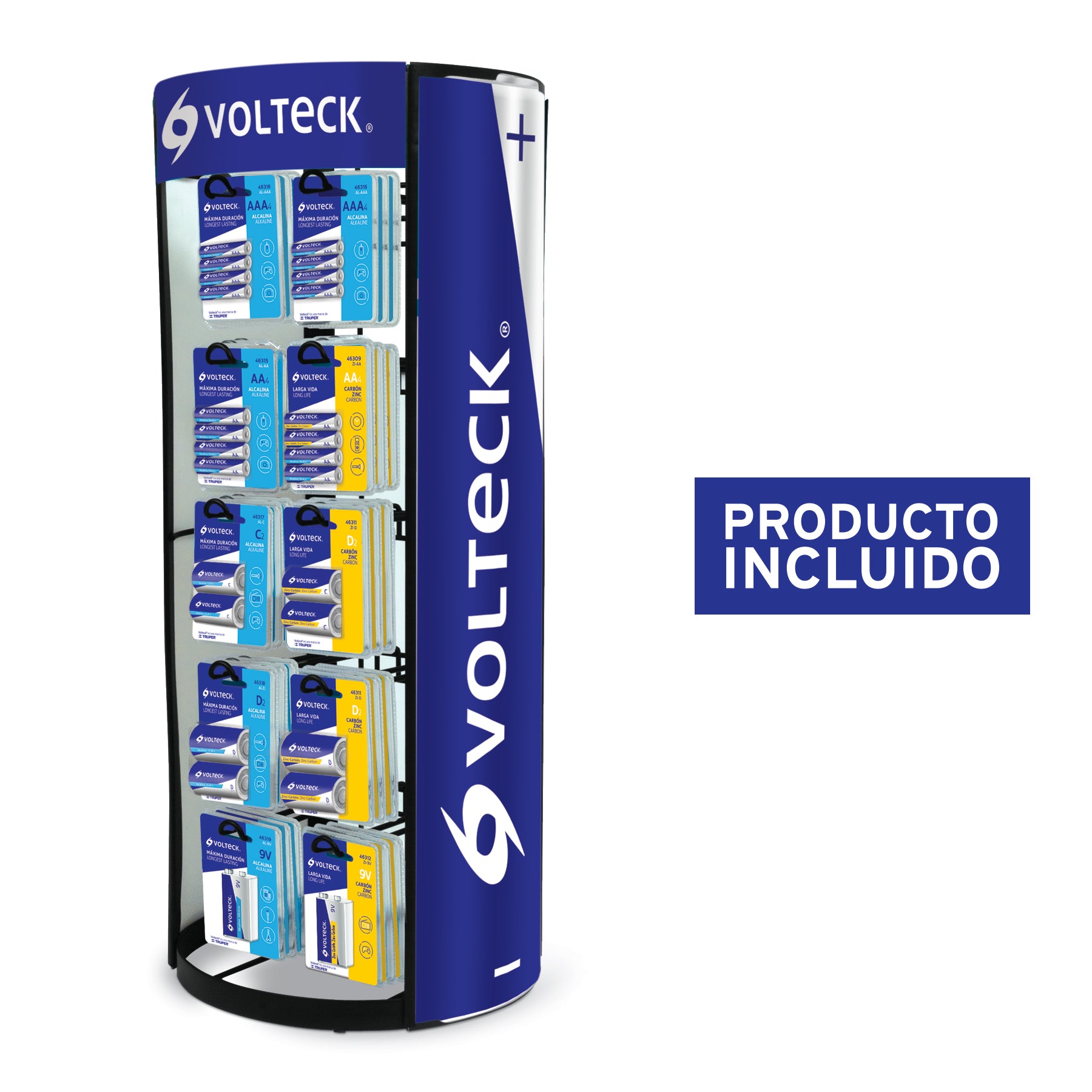 Exhibidor despachador de pilas Volteck 1 EX-DES-PIL1 55887 MM1