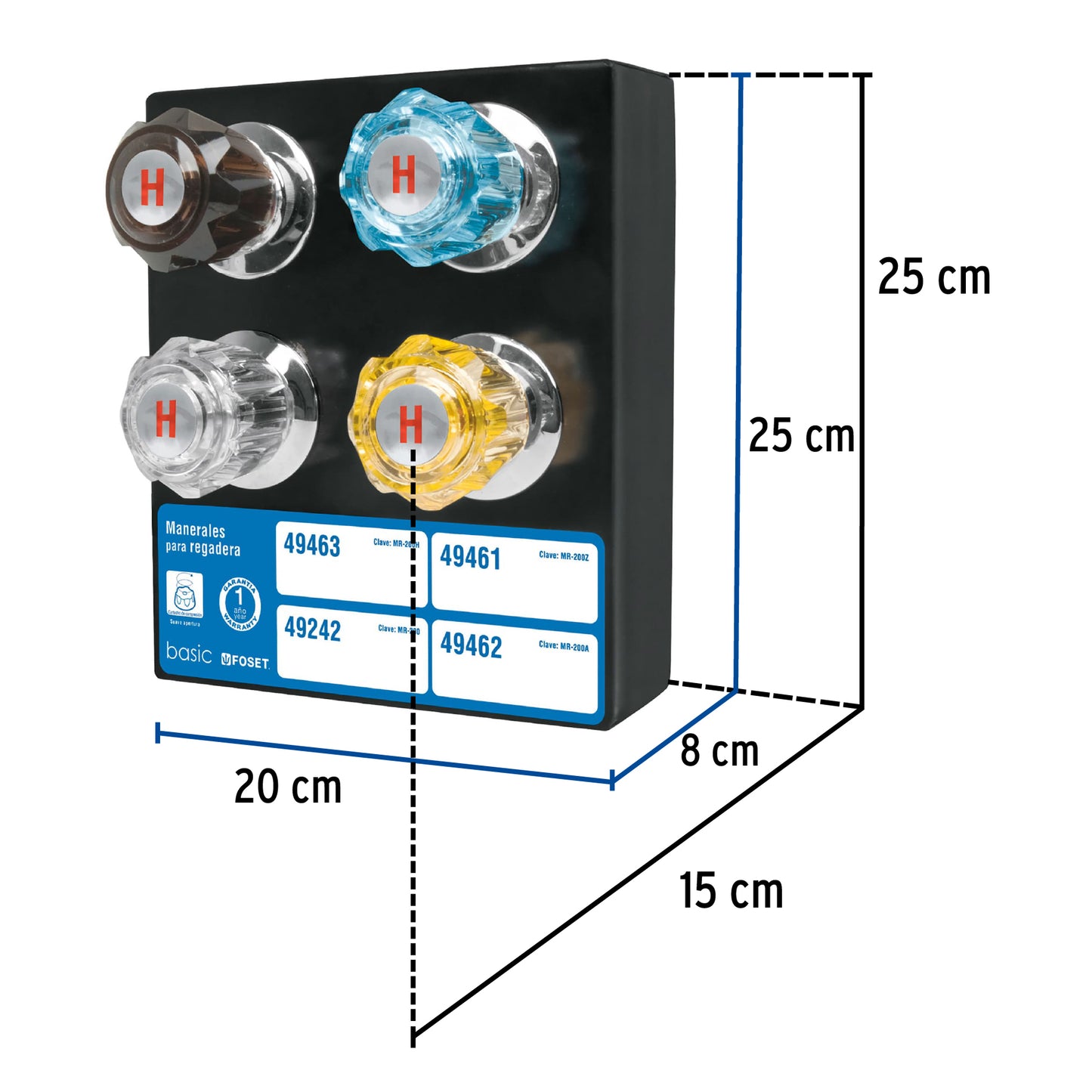 Exhibidor con manerales para regadera, Foset EX-MR 55481 MM3