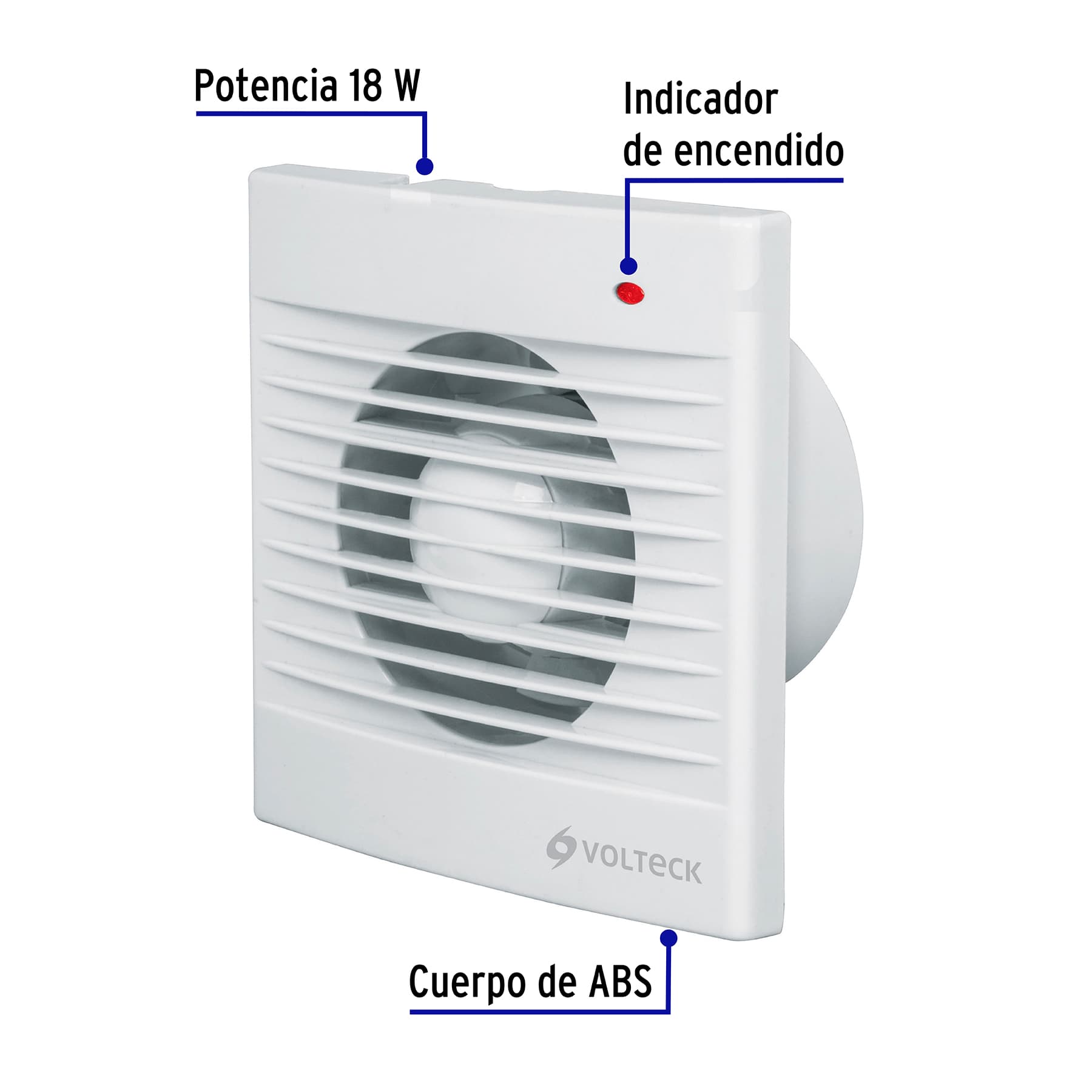 Extractor de aire de 4', blanco, Volteck EXA-4B 48530 MM0