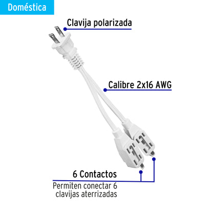 Mini extensión dómestica dual, Volteck EXDO-6 46353 MM0