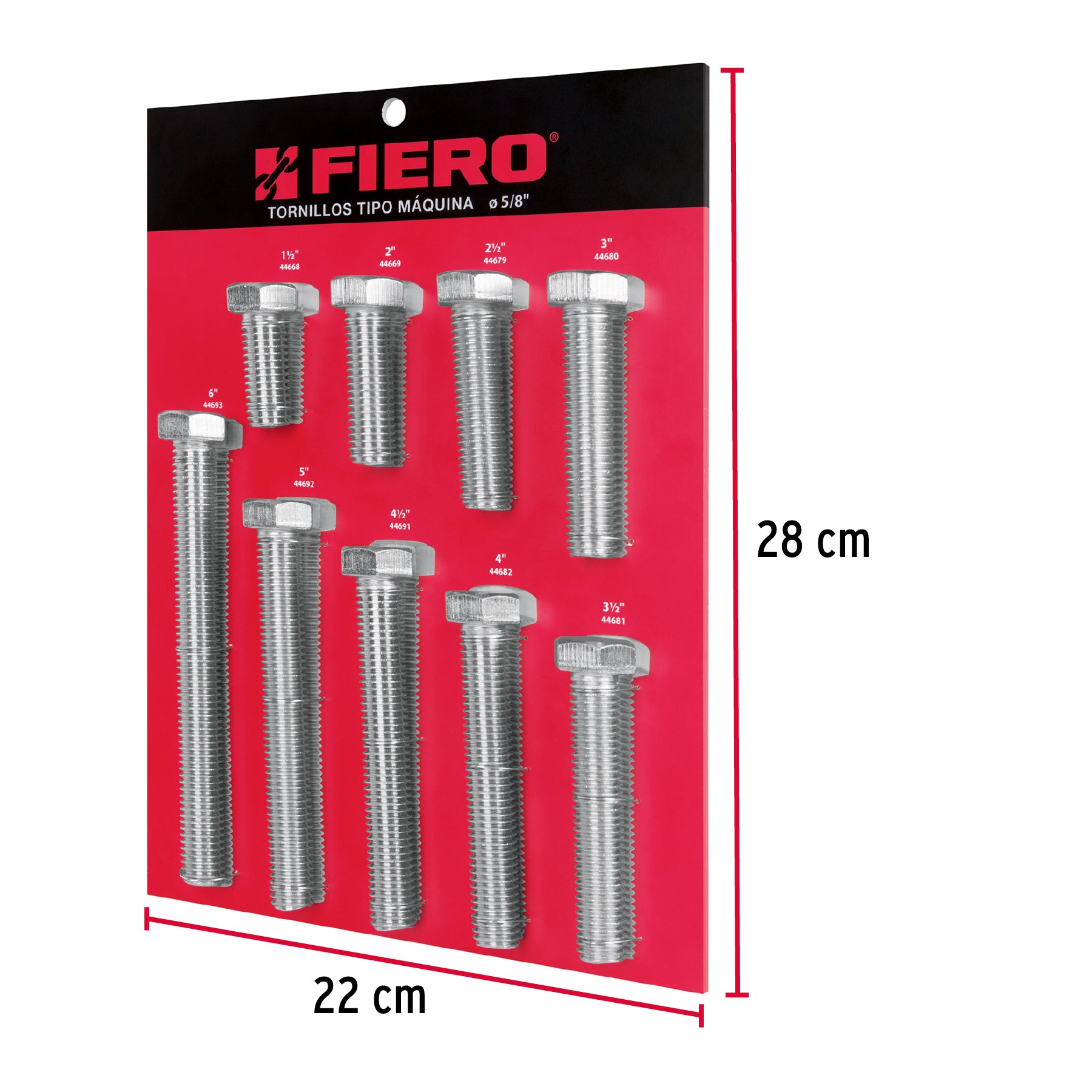 Exhibidor Fiero con tornillos tipo máquina, 5/8' EXF-TORM-5/8 55903 MM3