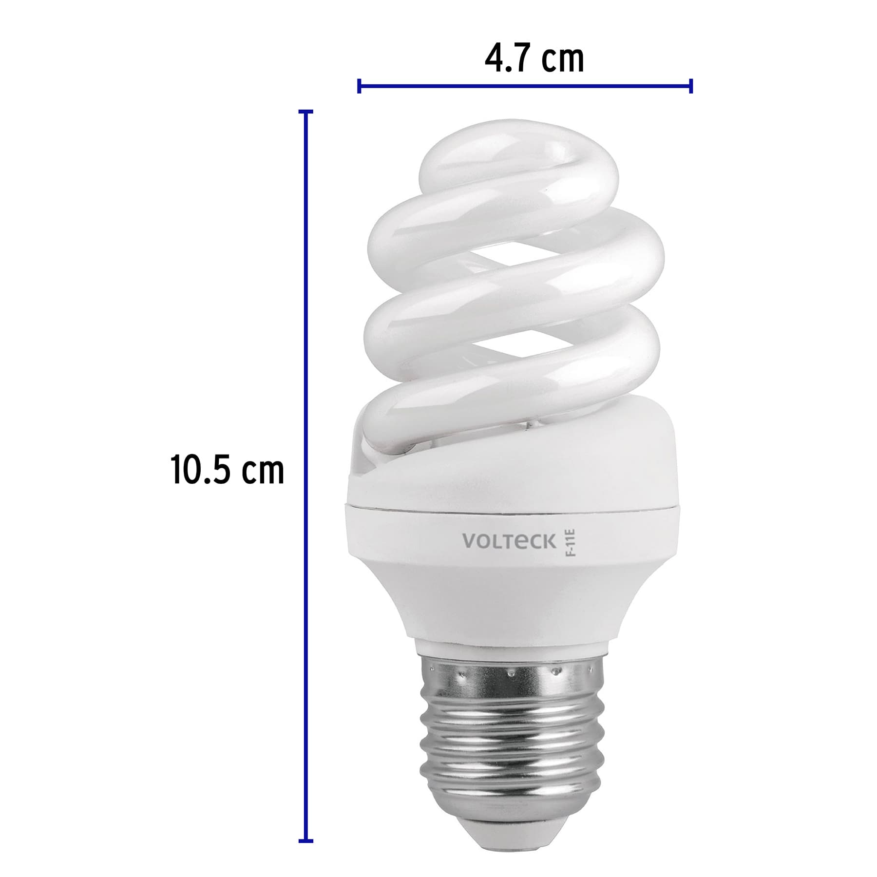 Lámpara espiral T3 11 W luz de día en blíster, Volteck F-11E 46847 MM0