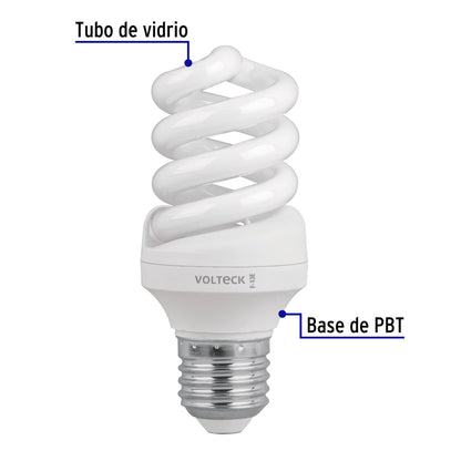 Lámpara espiral T3 13 W luz de día en blíster, Volteck F-13E 46848 MM0