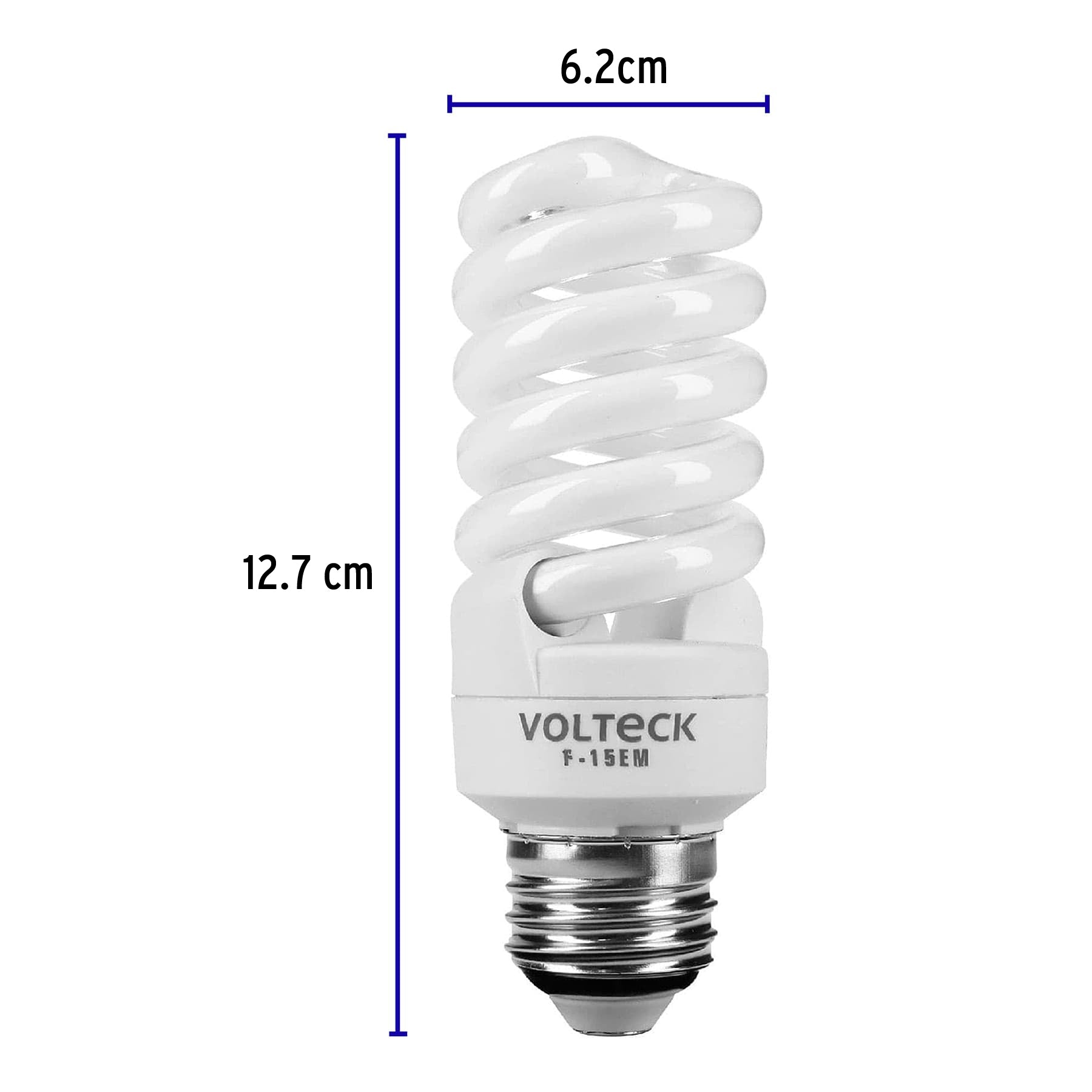 Lámpara espiral mini T2 15 W luz de día en blíster, Volteck F-15EM 48204 MM0