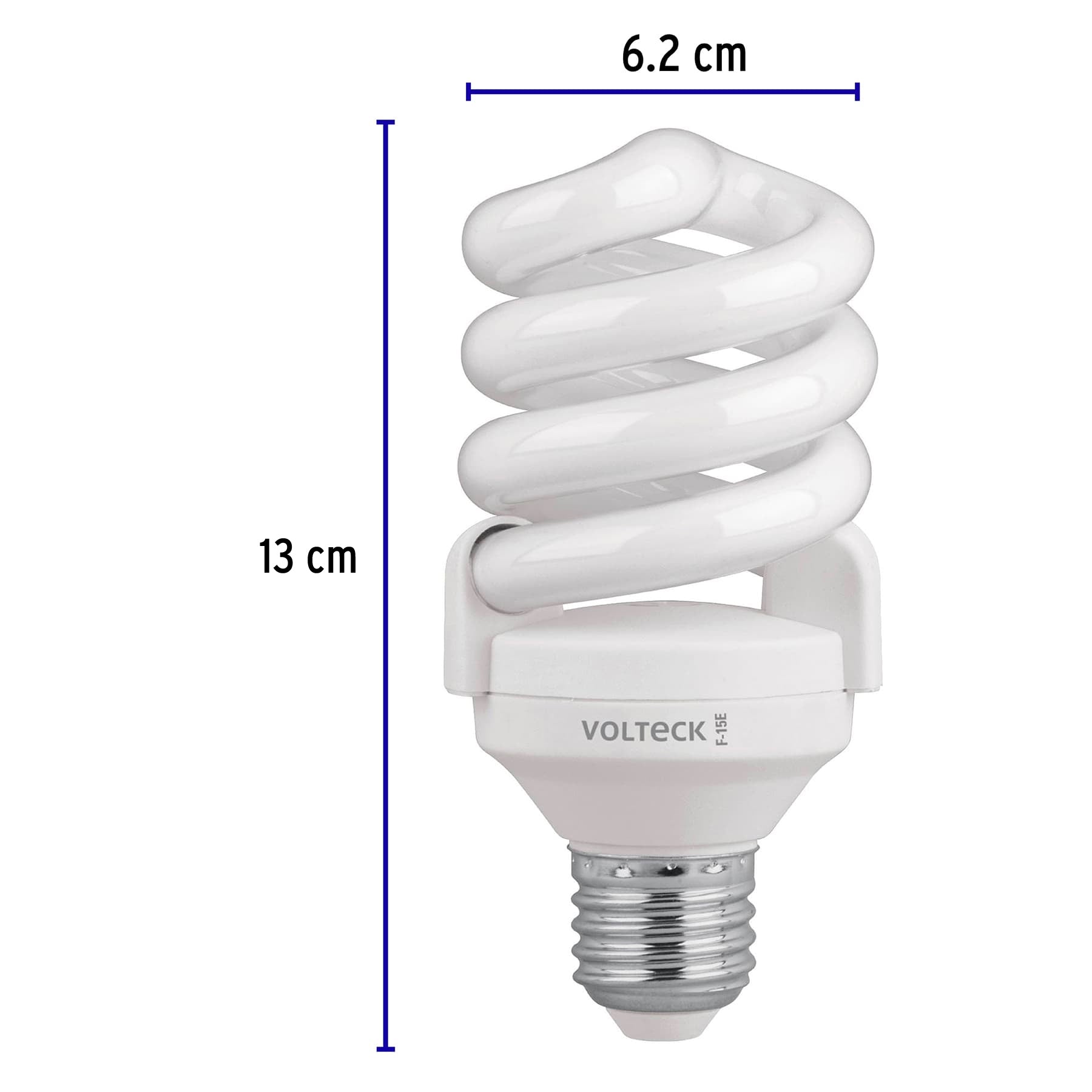 Lámpara espiral T4 15 W luz de día en blíster, Volteck F-15E 48212 MM0