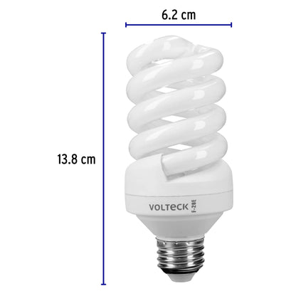 Lámpara espiral T4 20 W luz de día en blíster, Volteck F-20E 48213 MM0