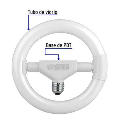 Lámpara circular T9 22 W luz de día en caja, Volteck F-22CIC 48236 MM1