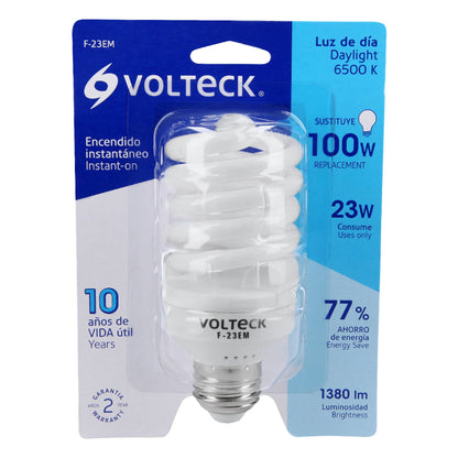 Lámpara espiral mini T2 23 W luz de día en blíster, Volteck F-23EM 46838 MM0