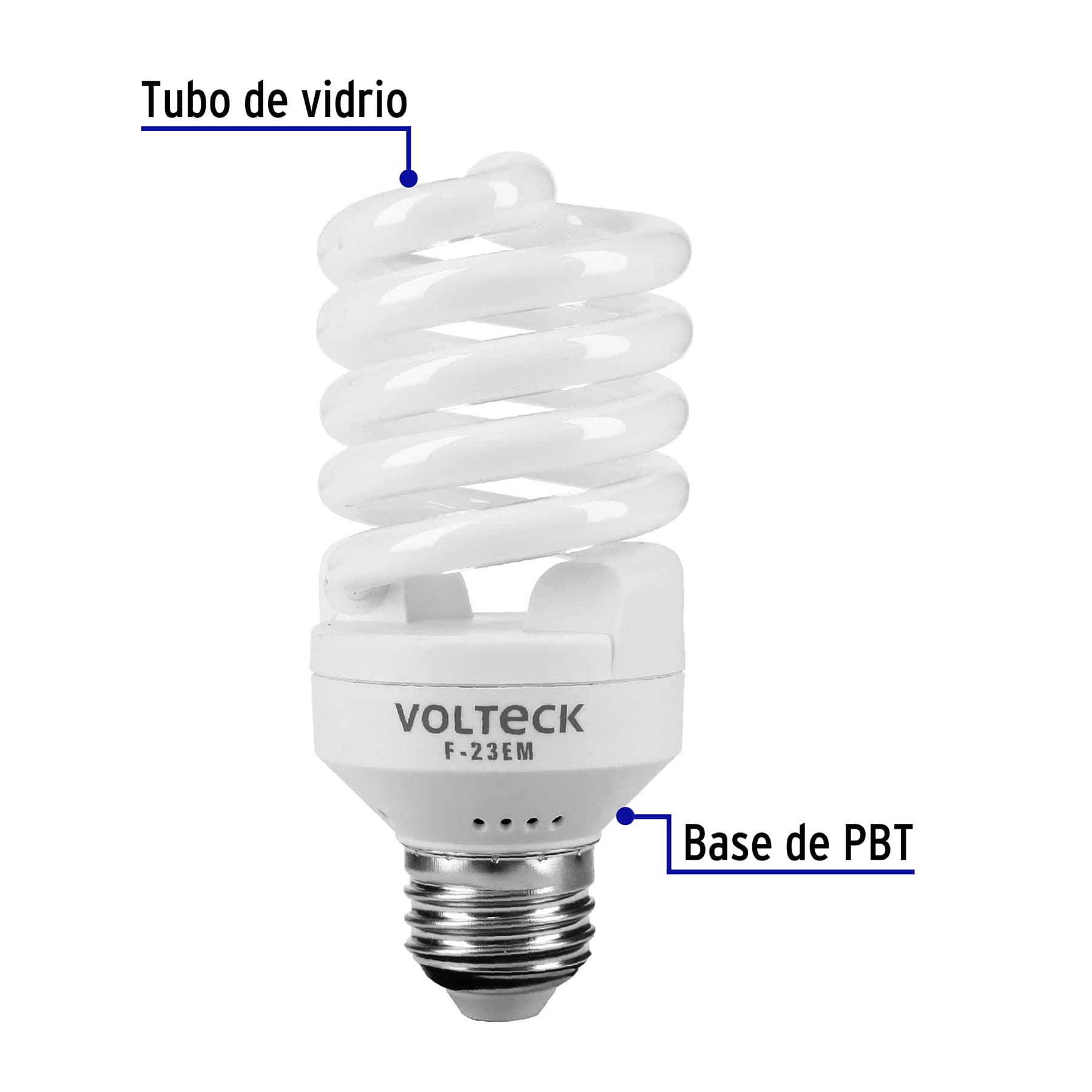 Lámpara espiral mini T2 23 W luz de día en blíster, Volteck F-23EM 46838 MM0