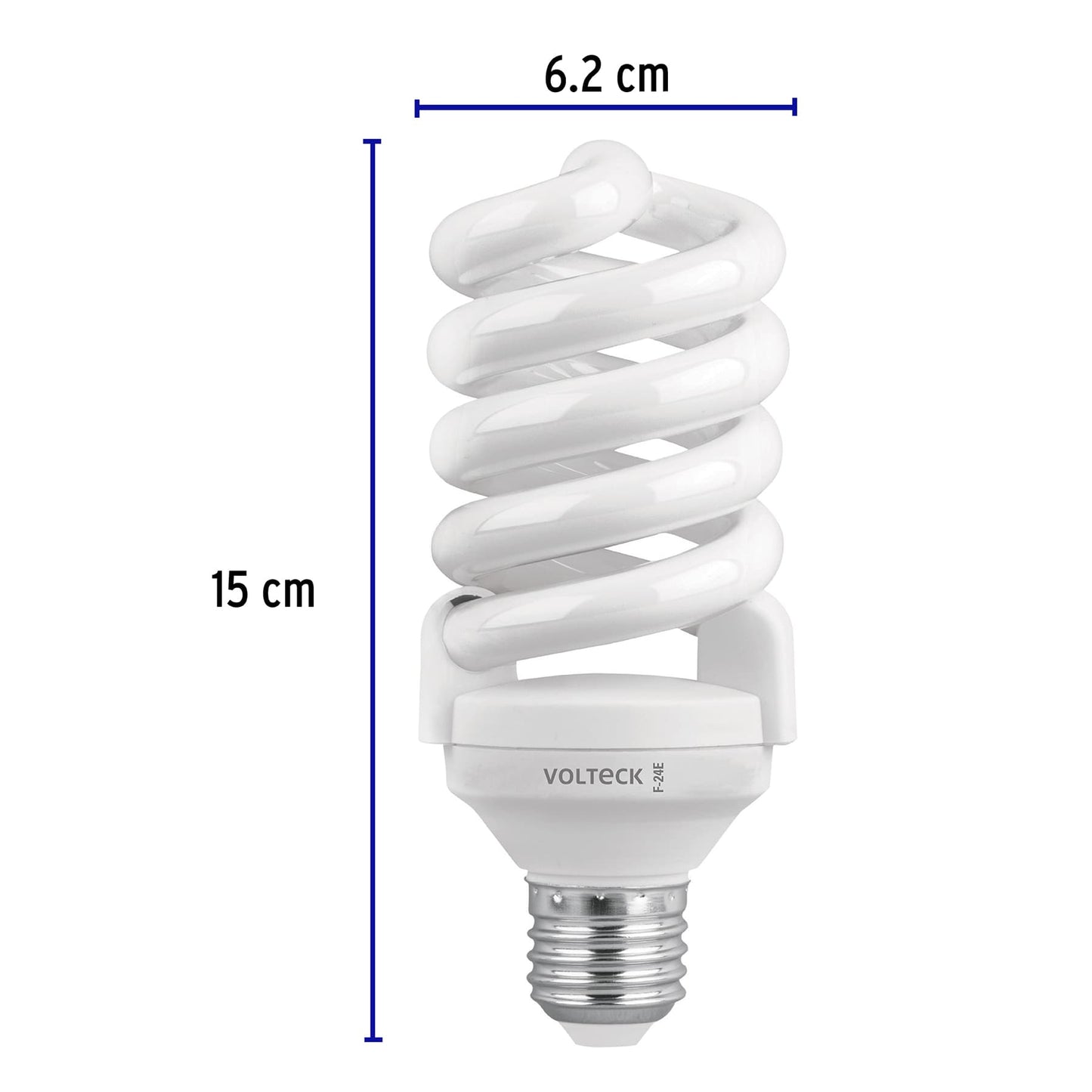 Pack 2 lámparas espiral T4 24 W luz de día, blíster, Volteck F-24EX2 46850 MM0