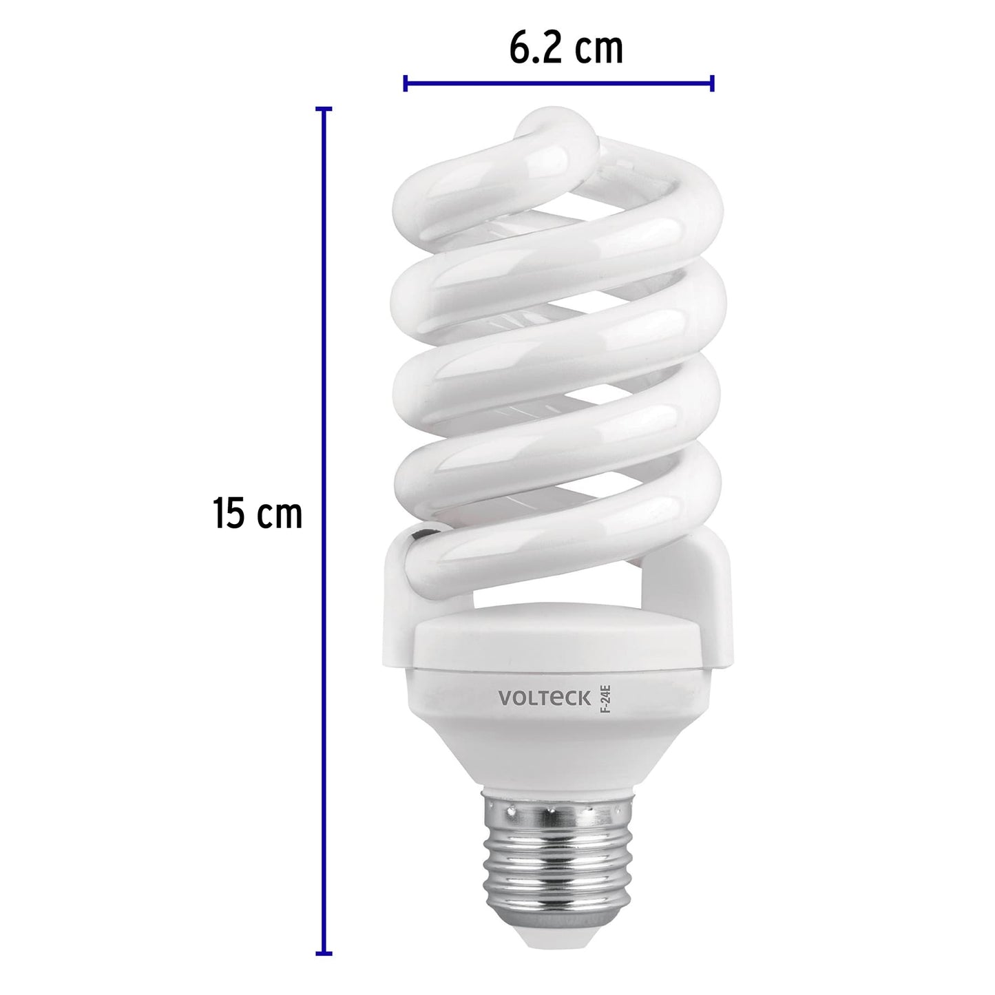 Lámpara espiral T4 24 W luz de día en blíster, Volteck F-24E 48215 MM0