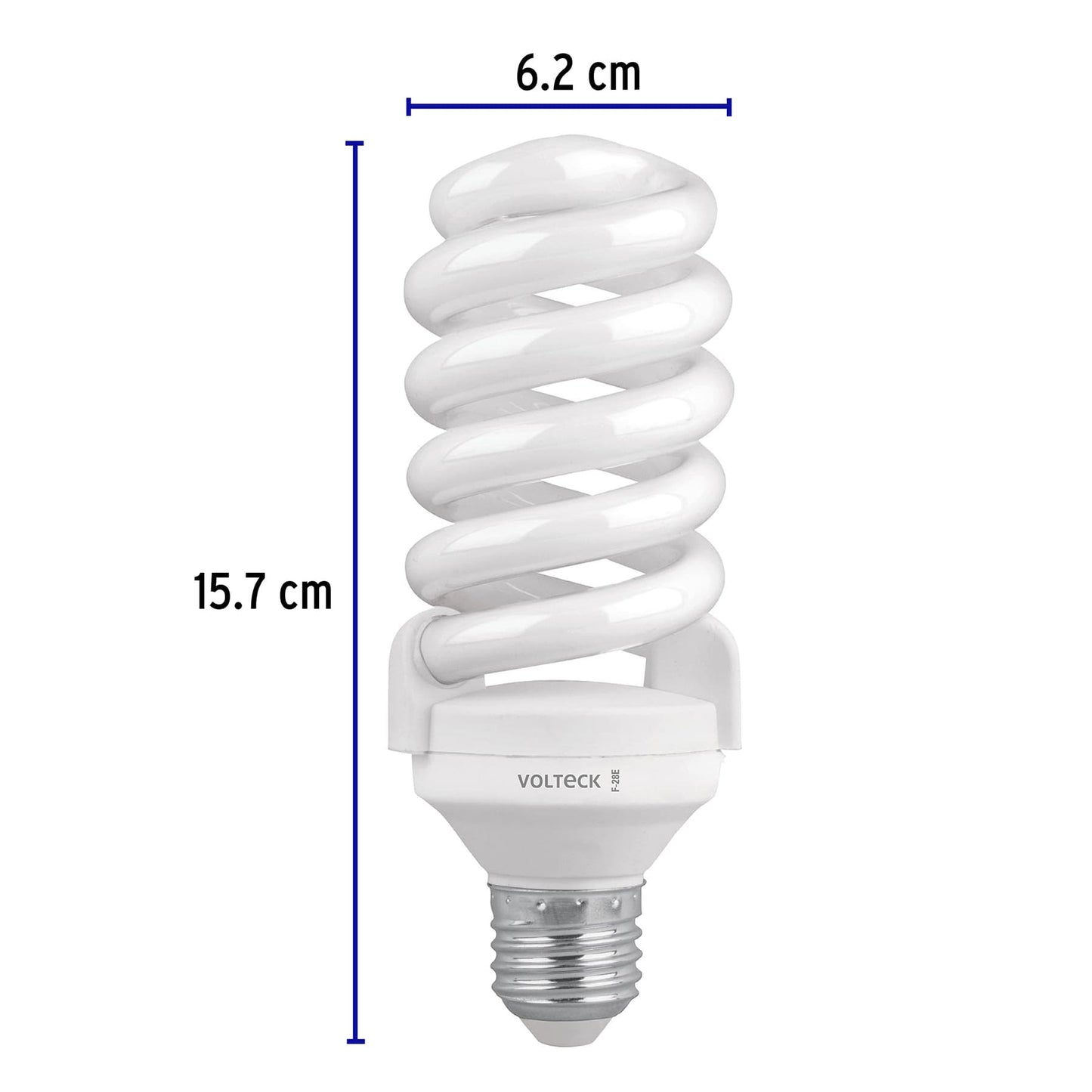 Pack 2 lámparas espiral T4 28 W luz de día, blíster, Volteck F-28EX2 48004 MM0