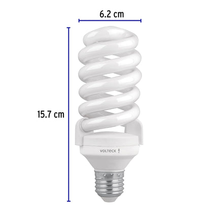 Pack 2 lámparas espiral T4 28 W luz de día, blíster, Volteck F-28EX2 48004 MM0