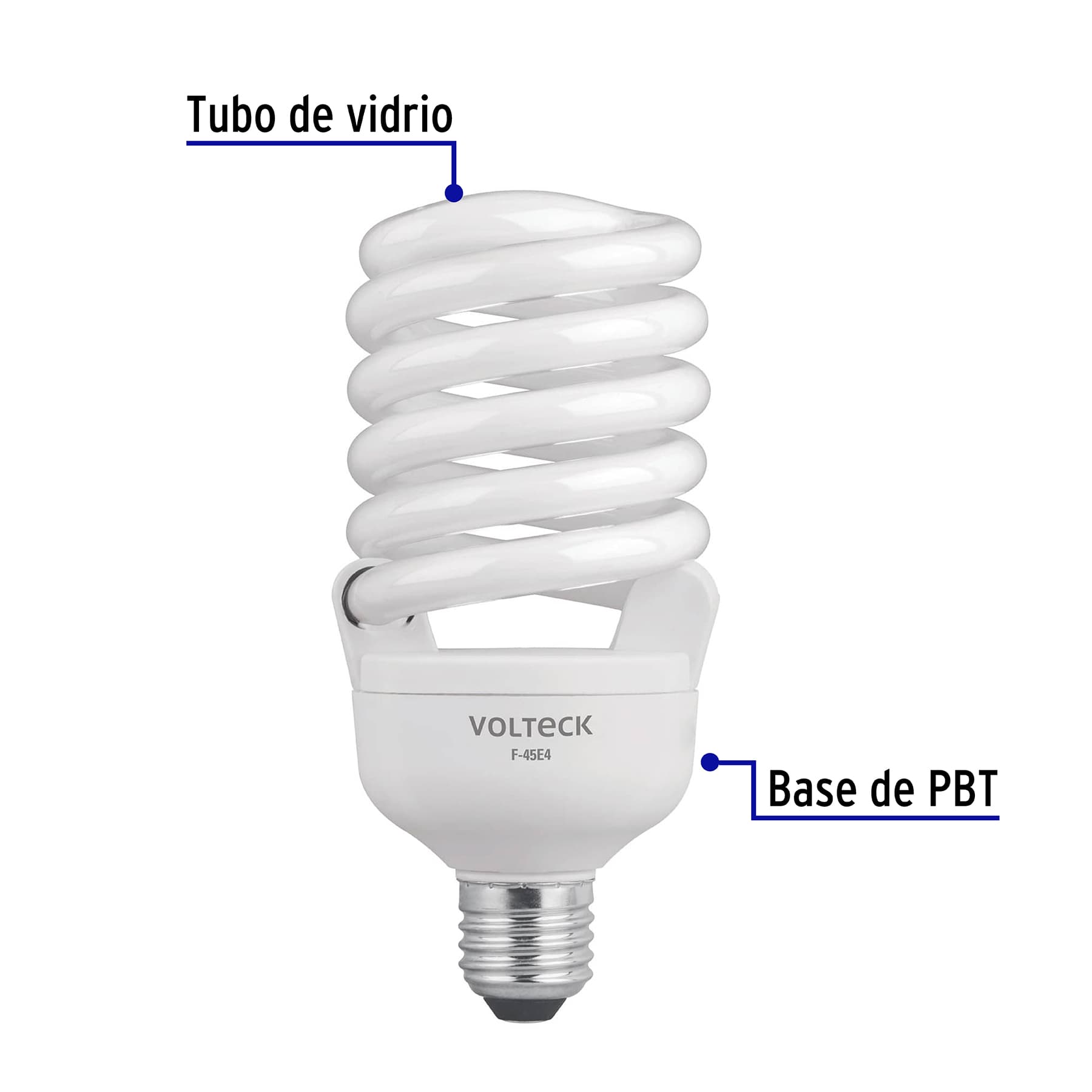 Lámpara espiral T4 45 W alta potencia luz de día, caja F-45E4 46828 MM0