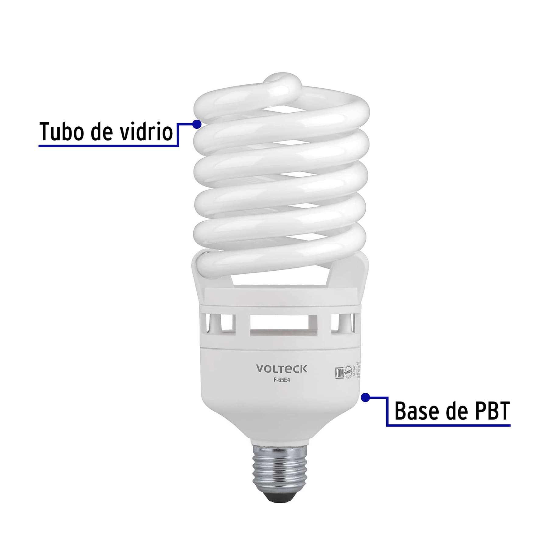 Lámpara espiral T4 65 W alta potencia luz de día, caja F-65E4 46830 MM0