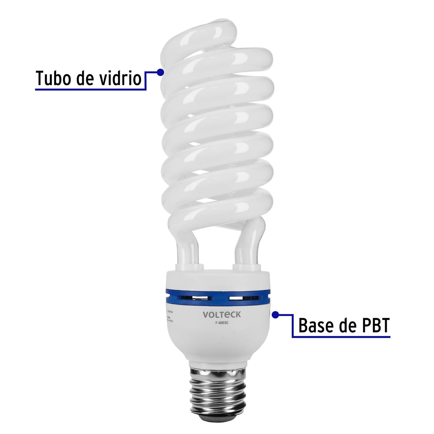 Lámpara espiral 65 W base mogul E39 220 V luz día, caja F-65EXC 48222 MM0